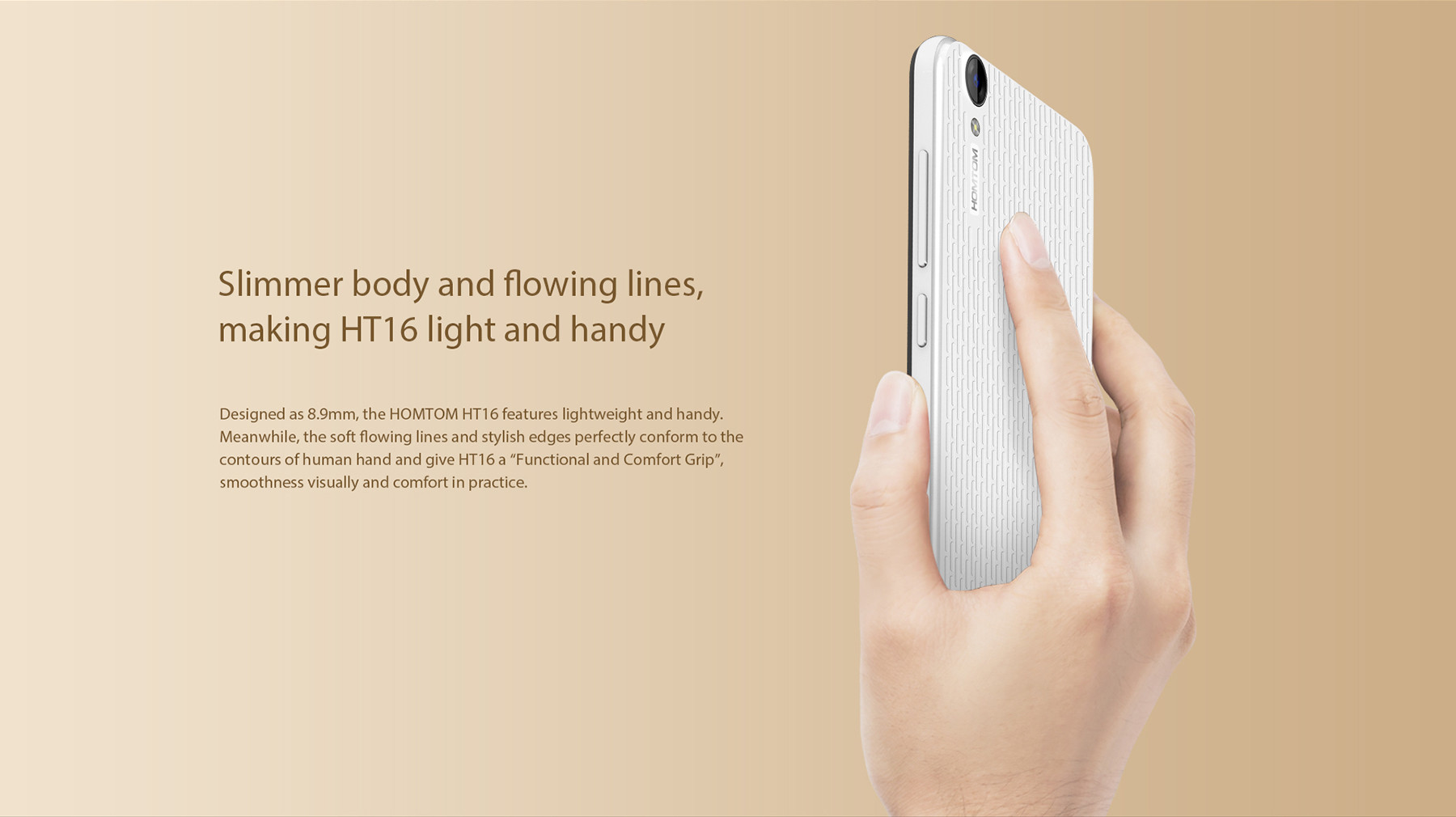 Homtom HT16 Android 6.0 5.0 inch 3G Smartphone MTK6580 Quad Core 1.3GHz 1GB RAM 8GB ROM Wakeup Gesture GPS A-GPS Bluetooth 4.0