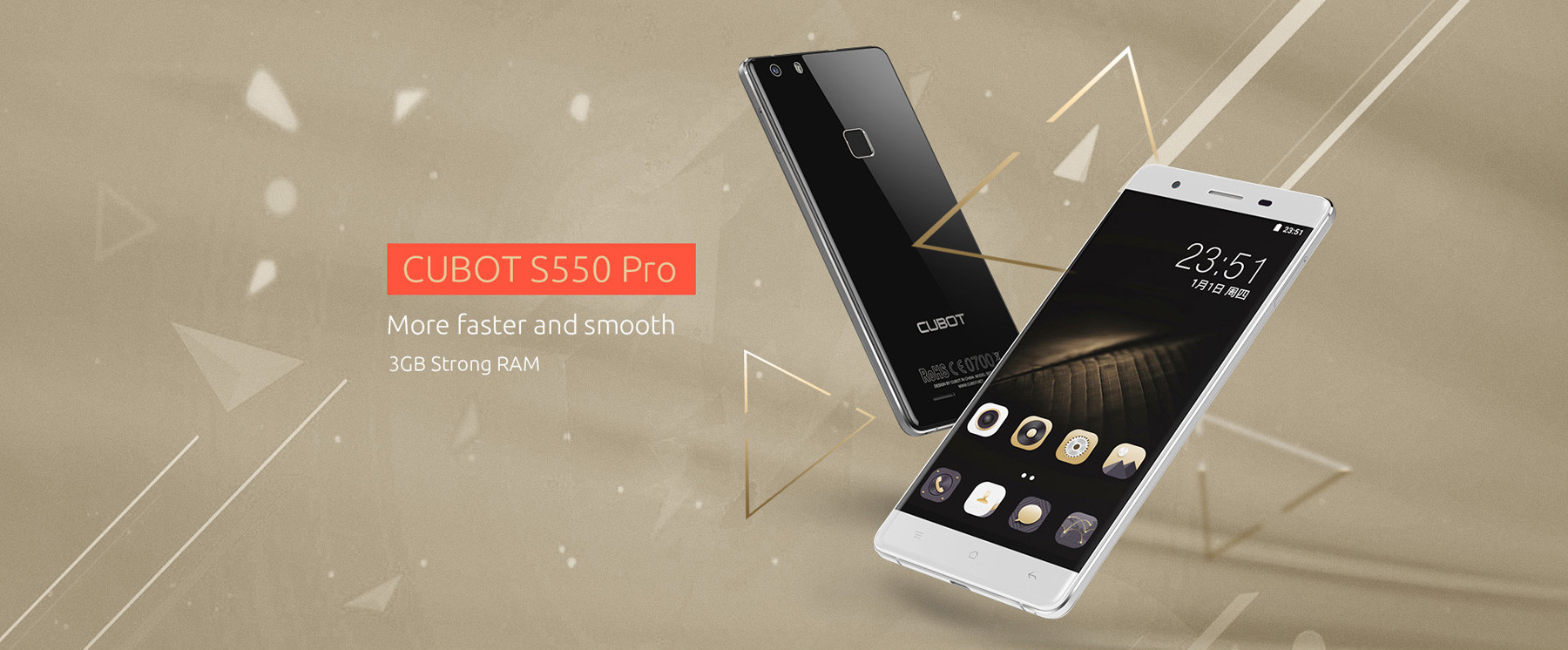Cubot S550 Pro Android 5.1 5.5 inch 2.5D Arc Screen 4G Phablet MT6735 Quad Core 1.3GHz 3GB RAM 16GB ROM Fingerprint Scanner OTG Bluetooth 4.0