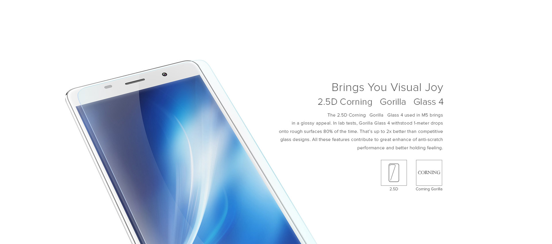 Leagoo M5 Android 6.0 2.5D Arc 5.0 inch Corning Gorilla Glass 4 Screen 3G Smartphone MTK6580 1.3GHz Quad Core 2GB RAM 16GB ROM Finggerprint Scanner GPS Bluetooth 4.0