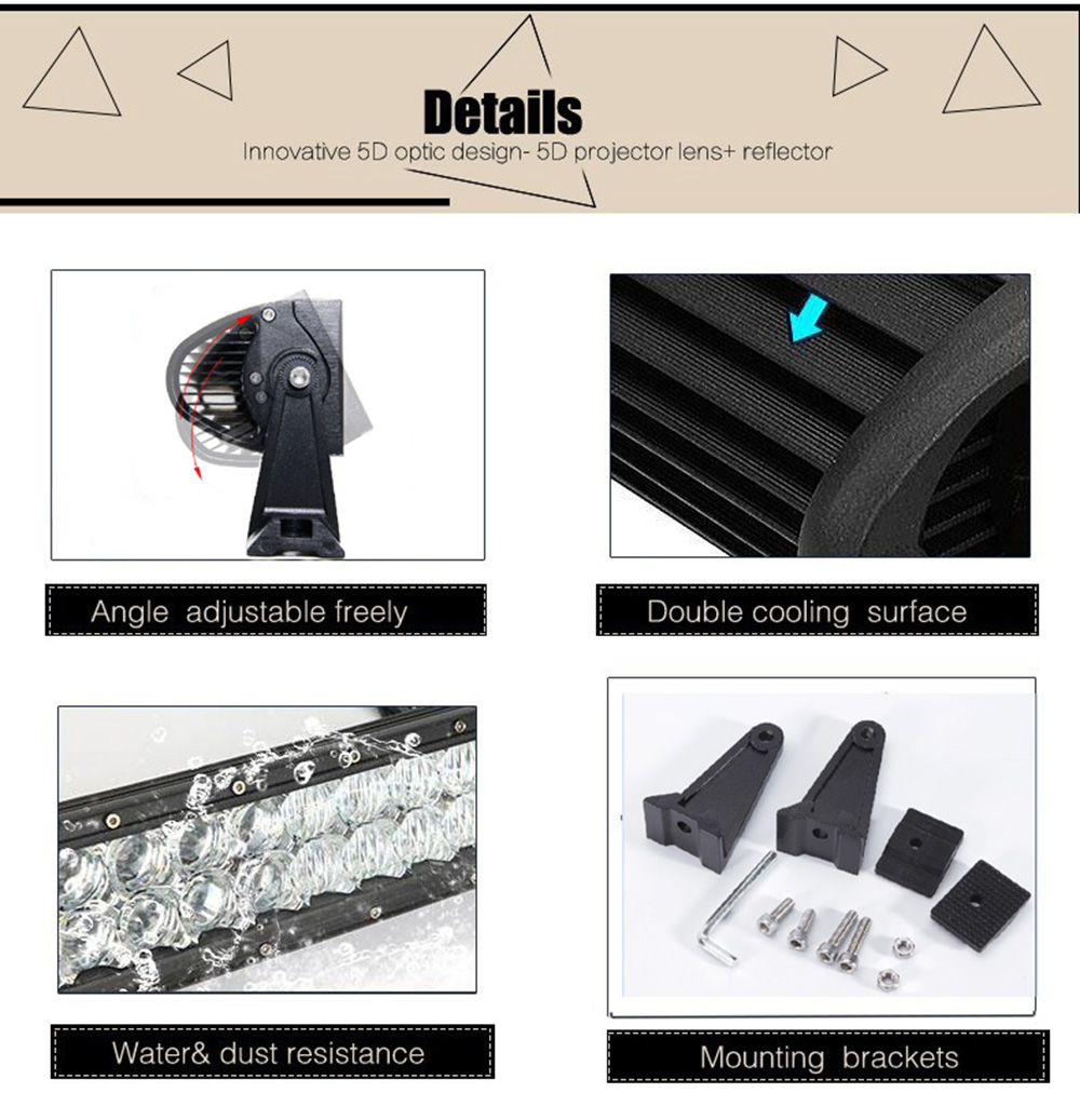 200W LED Automotive Exterior Work Light Vehicle Lighting Bar