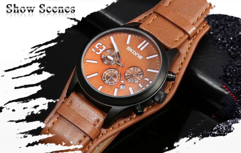 SKONE 9449EG Male Quartz Watch 24 Hours System Stopwatch Luminous Wristwatch SKONE 9449EG Male Quartz Watch 24 Hours System Stopwatch Luminous Wristwatch