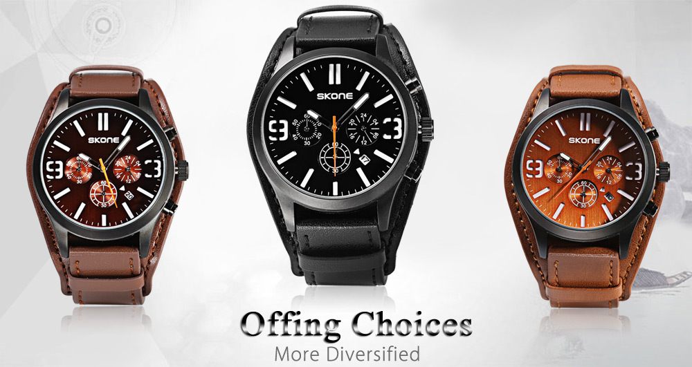 SKONE 9449EG Male Quartz Watch 24 Hours System Stopwatch Luminous Wristwatch SKONE 9449EG Male Quartz Watch 24 Hours System Stopwatch Luminous Wristwatch