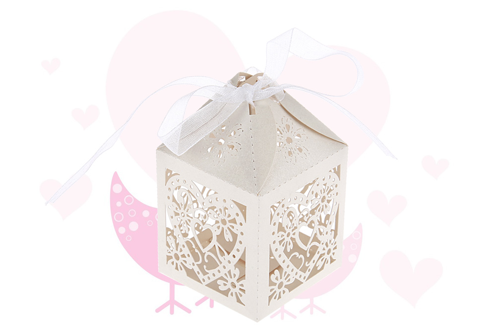 50pcs Love Heart Shape Candy Gift Boxes for Wedding Party
