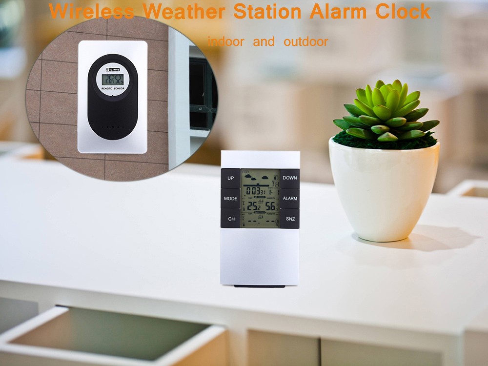 TS - H146 433MHz Wireless Weather Station Alarm Clock Indoor Outdoor Thermometer Hygrometer TS - H146 433MHz Wireless Weather Station Alarm Clock Indoor Outdoor Thermometer Hygrometer