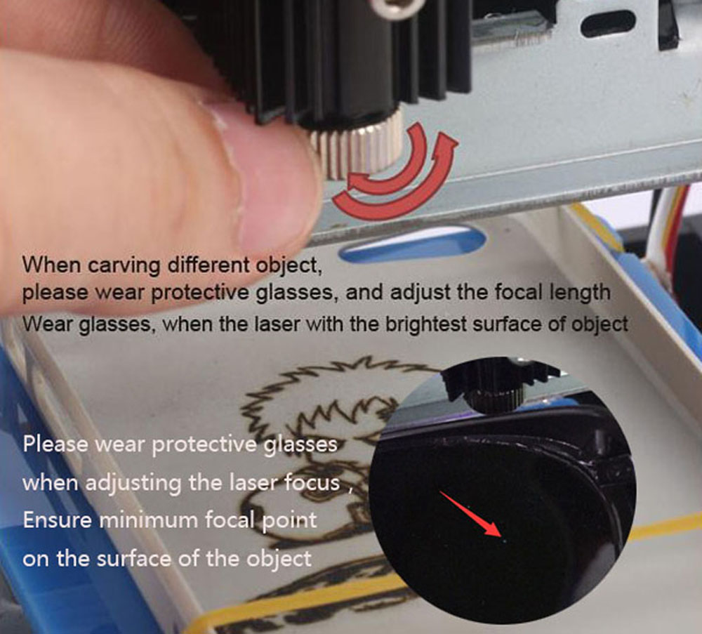 NEJE DK - 8 - KZ 1000mW High Power Violet Light Laser Head for Engraver Printer Machine