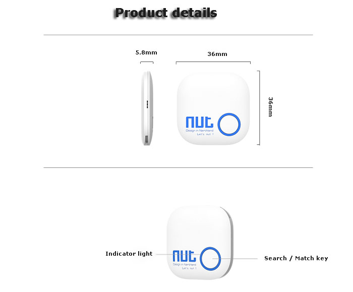 Nut 2 Intelligent Bluetooth Anti-lost Tracking Tag Alarm Patch Two-way Smart Finder