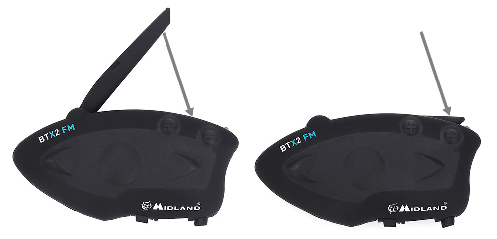 MIDLAND Paired BTX2 FM Motorcycle Bluetooth Intercom 800M Multi-user Inter-phone