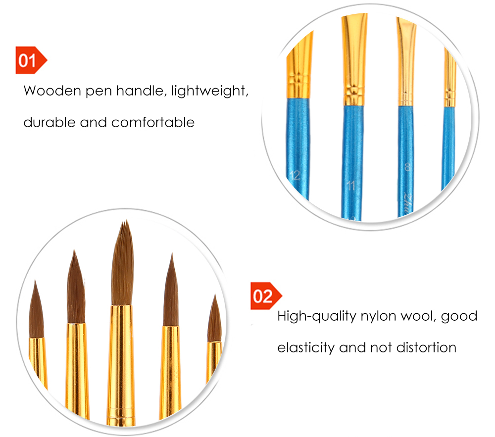 ZhuTing 12pcs Nylon Wool Acrylic Pointed Drawing Brush Pen Liner Painting Nail Art Tool ZhuTing 12pcs Nylon Wool Acrylic Pointed Drawing Brush Pen Liner Painting Nail Art Tool