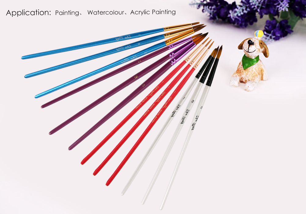 ZhuTing 12pcs Nylon Wool Acrylic Pointed Drawing Brush Pen Liner Painting Nail Art Tool ZhuTing 12pcs Nylon Wool Acrylic Pointed Drawing Brush Pen Liner Painting Nail Art Tool