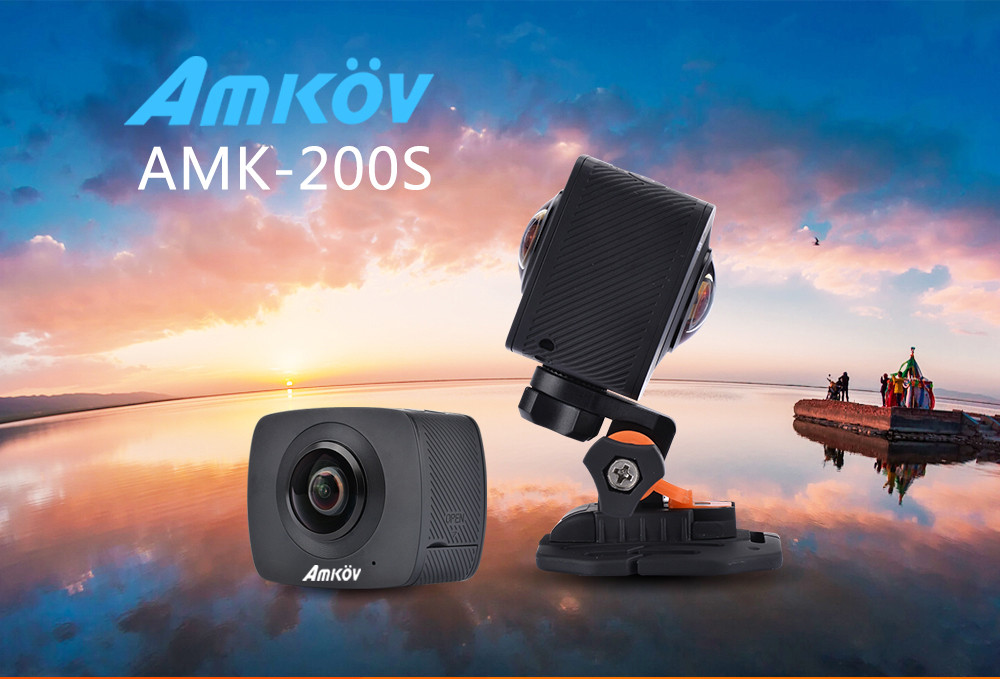 AMKOV AMK200S PANORAMA DUAL LENS WIFI ACTION SPORT CAMERA 960P LCD