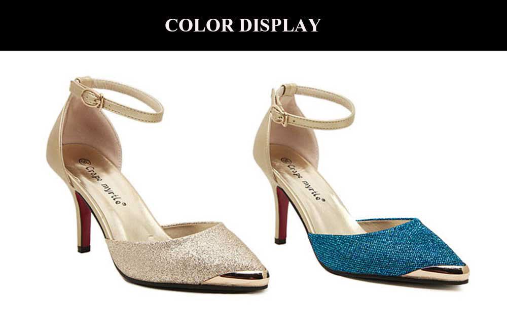 Crapemyrtle Fashionable Pointed Toe Glitter Thin High Heel Shoes for Women Crapemyrtle Fashionable Pointed Toe Glitter Thin High Heel Shoes for Women