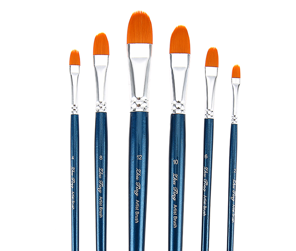 ZhuTing 6pcs Nylon Hair Painting Brush Artist Watercolor Acrylic Oil Painting Drawing Tools ZhuTing 6pcs Nylon Hair Painting Brush Artist Watercolor Acrylic Oil Painting Drawing Tools