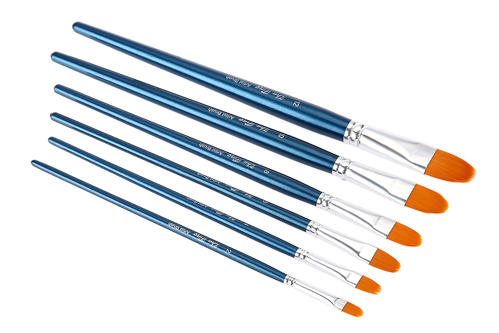 ZhuTing 6pcs Nylon Hair Painting Brush Artist Watercolor Acrylic Oil Painting Drawing Tools ZhuTing 6pcs Nylon Hair Painting Brush Artist Watercolor Acrylic Oil Painting Drawing Tools