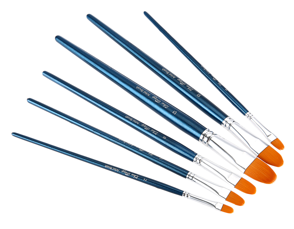 ZhuTing 6pcs Nylon Hair Painting Brush Artist Watercolor Acrylic Oil Painting Drawing Tools ZhuTing 6pcs Nylon Hair Painting Brush Artist Watercolor Acrylic Oil Painting Drawing Tools