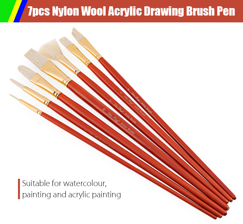 ZHUTING 7pcs Nylon Wool Drawing Brush Pen Acrylic Liner Painting Nail Art Tool ZHUTING 7pcs Nylon Wool Drawing Brush Pen Acrylic Liner Painting Nail Art Tool