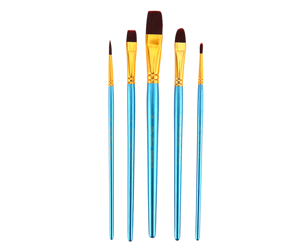ZhuTing 5pcs Nylon Hair Painting Brush Artist Watercolor Acrylic Oil Drawing Tools ZhuTing 5pcs Nylon Hair Painting Brush Artist Watercolor Acrylic Oil Drawing Tools