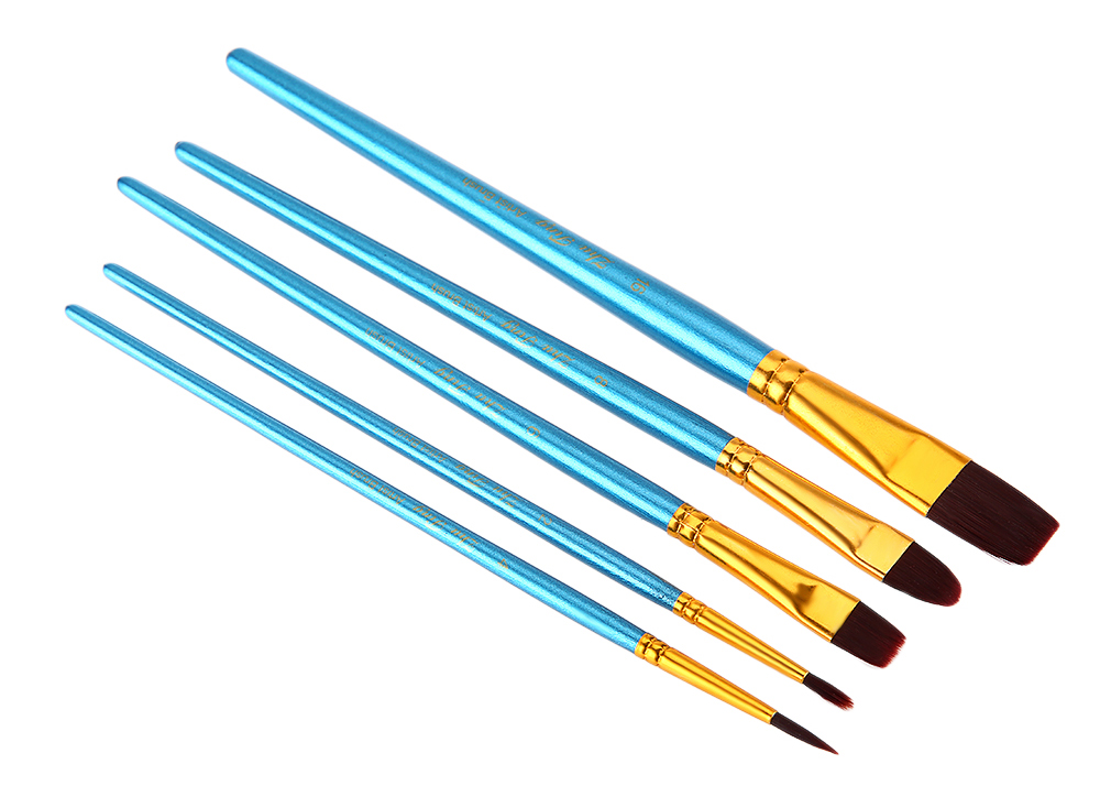 ZhuTing 5pcs Nylon Hair Painting Brush Artist Watercolor Acrylic Oil Drawing Tools ZhuTing 5pcs Nylon Hair Painting Brush Artist Watercolor Acrylic Oil Drawing Tools