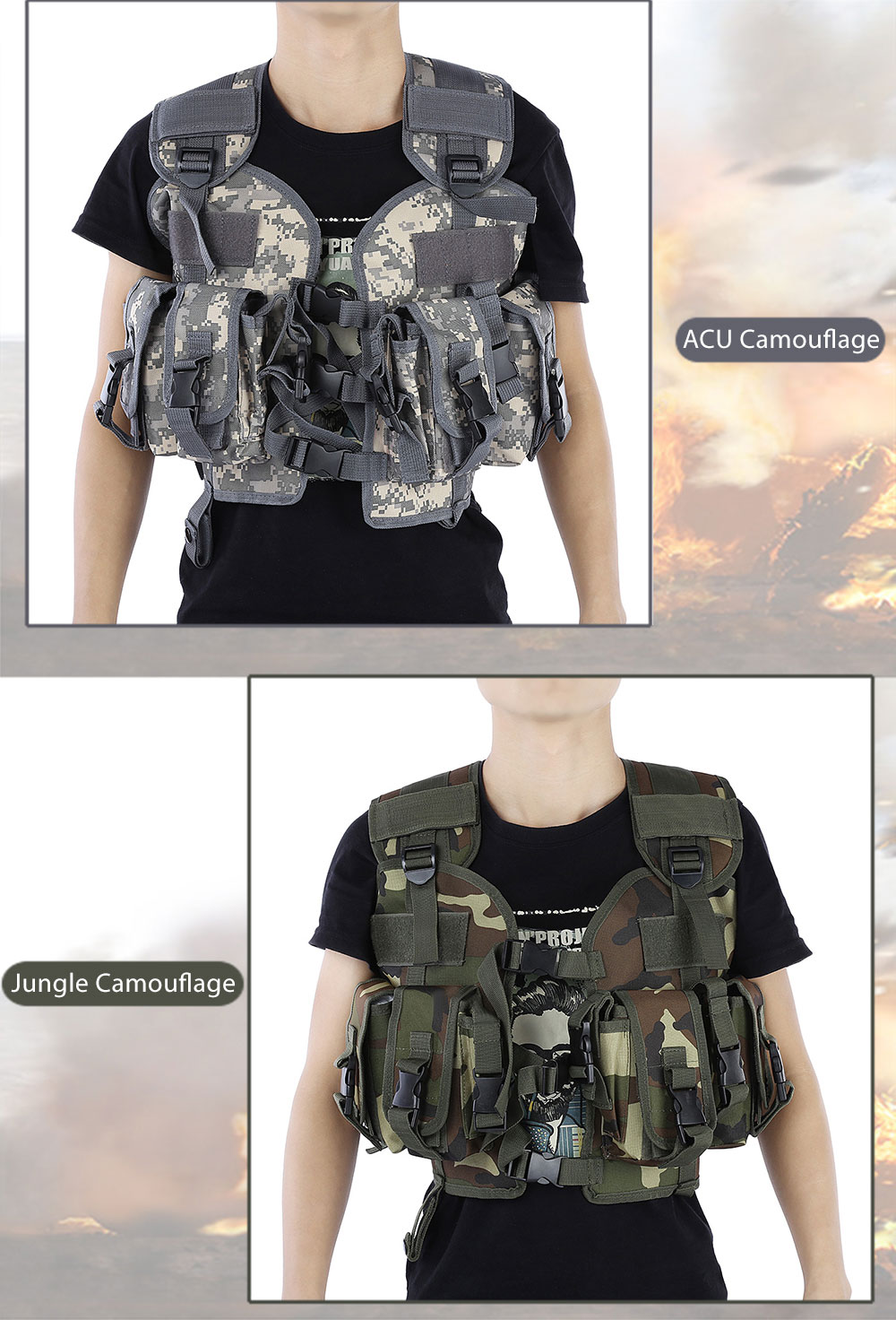 Camouflage Hunting Military Tactical Vest Wargame Body Molle Armor CS Outdoor Equipment Camouflage Hunting Military Tactical Vest Wargame Body Molle Armor CS Outdoor Equipment