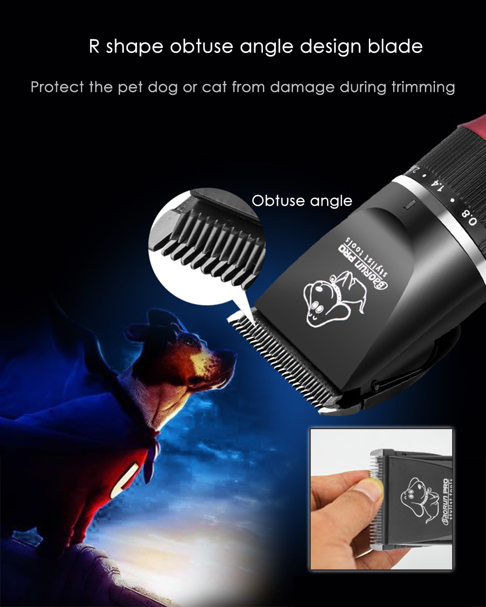 BaoRun P6 Professional Rechargeable Pet Electric Hair Clipper Cutter with Grooming Kit BaoRun P6 Professional Rechargeable Pet Electric Hair Clipper Cutter with Grooming Kit