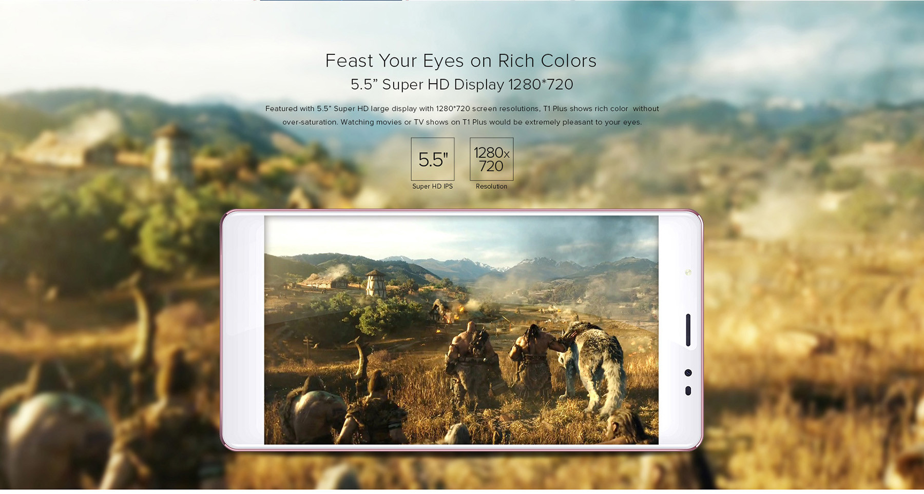 Leagoo T1 Plus Android 6.0 5.5 inch 4G Phablet MTK6737 1.3GHz Quad Core 3GB RAM 16GB ROM Fingerprint Scanner GPS Bluetooth 4.1