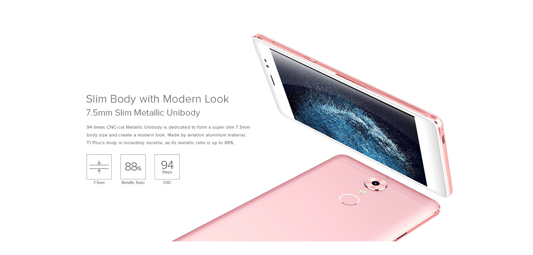 Leagoo T1 Plus Android 6.0 5.5 inch 4G Phablet MTK6737 1.3GHz Quad Core 3GB RAM 16GB ROM Fingerprint Scanner GPS Bluetooth 4.1