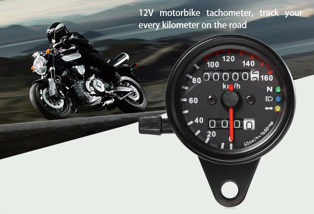 12V Motorbike Tachometer Speedometer Dual Display LED Backlight Signal Light Motorcycle Odometer 12V Motorbike Tachometer Speedometer Dual Display LED Backlight Signal Light Motorcycle Odometer