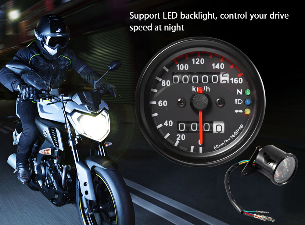 12V Motorbike Tachometer Speedometer Dual Display LED Backlight Signal Light Motorcycle Odometer 12V Motorbike Tachometer Speedometer Dual Display LED Backlight Signal Light Motorcycle Odometer