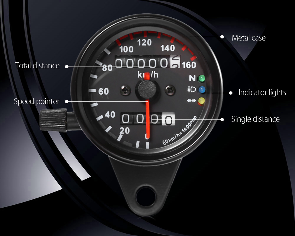 12V Motorbike Tachometer Speedometer Dual Display LED Backlight Signal Light Motorcycle Odometer 12V Motorbike Tachometer Speedometer Dual Display LED Backlight Signal Light Motorcycle Odometer
