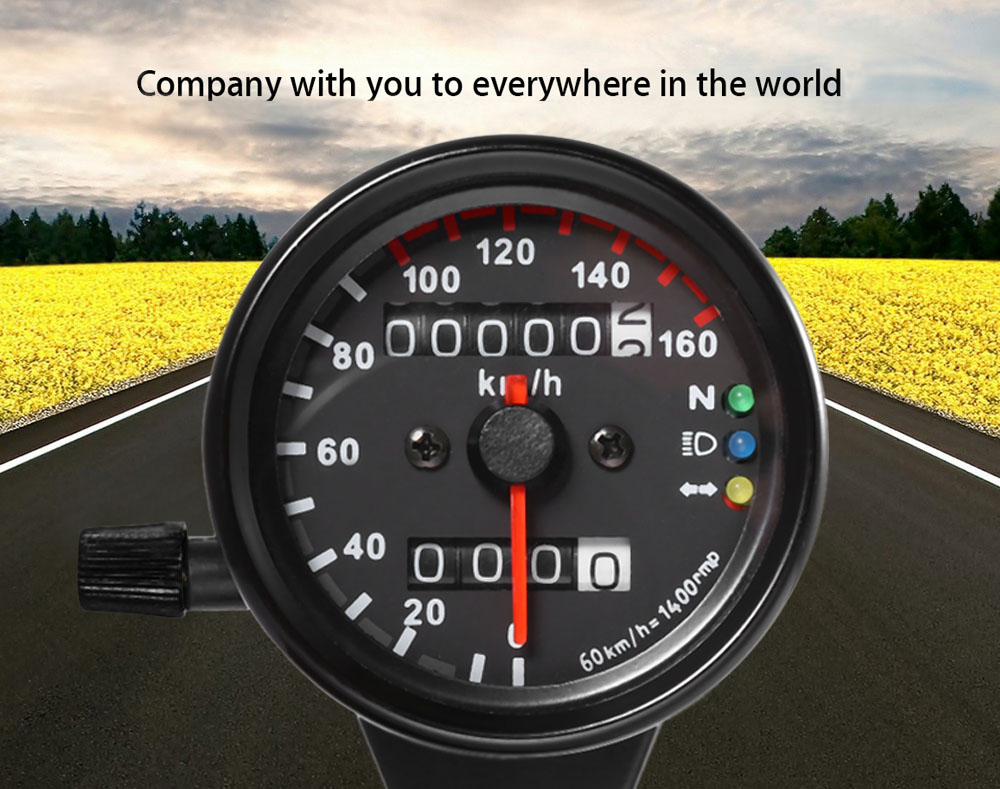 12V Motorbike Tachometer Speedometer Dual Display LED Backlight Signal Light Motorcycle Odometer 12V Motorbike Tachometer Speedometer Dual Display LED Backlight Signal Light Motorcycle Odometer