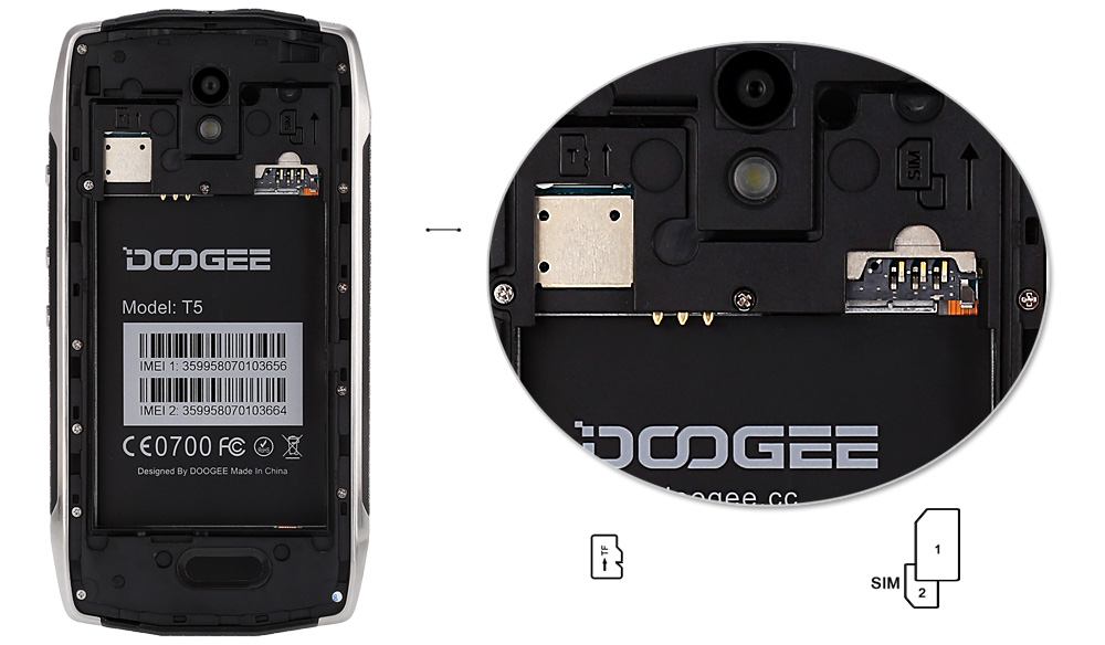 Doogee T5 Android 6.0 5.0 inch 4G Smartphone MTK6753 Octa Core 1.3GHz 3GB RAM 32GB ROM 13.0MP Rear Camera GPS