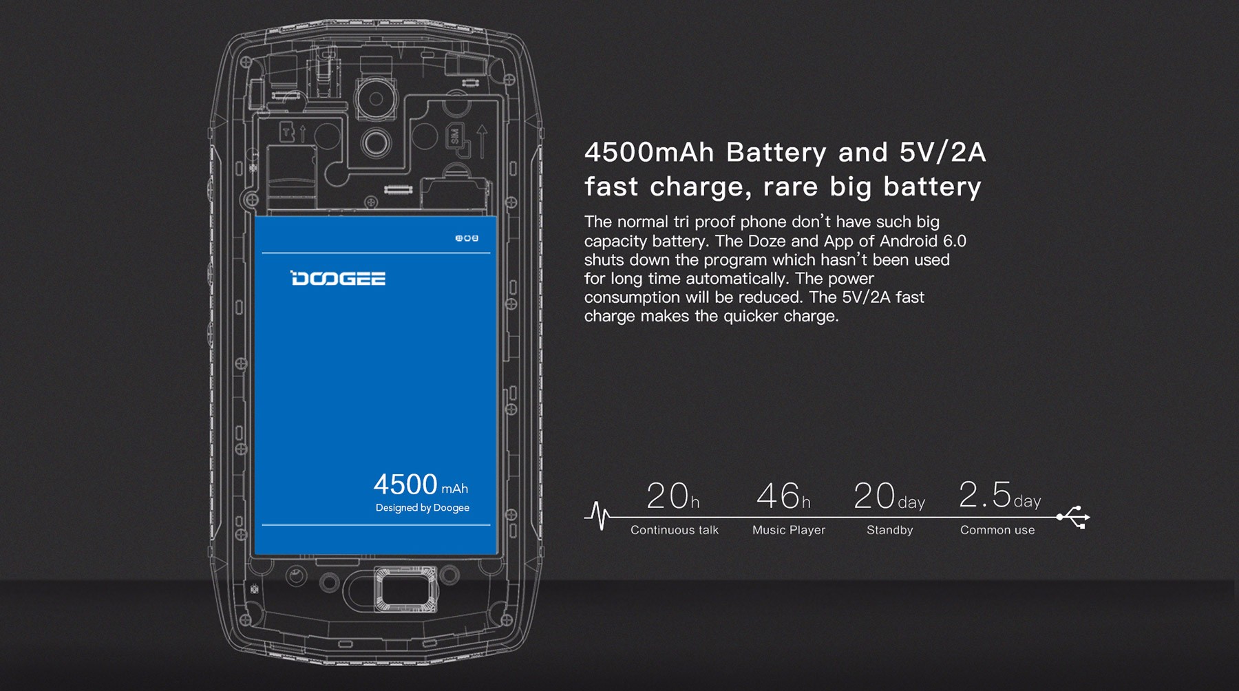 Doogee T5 Android 6.0 5.0 inch 4G Smartphone MTK6753 Octa Core 1.3GHz 3GB RAM 32GB ROM 13.0MP Rear Camera GPS