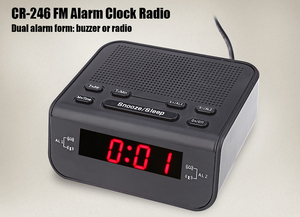 CR - 246 FM Digital Display LED Alarm Clock Radio Dual Mode CR - 246 FM Digital Display LED Alarm Clock Radio Dual Mode
