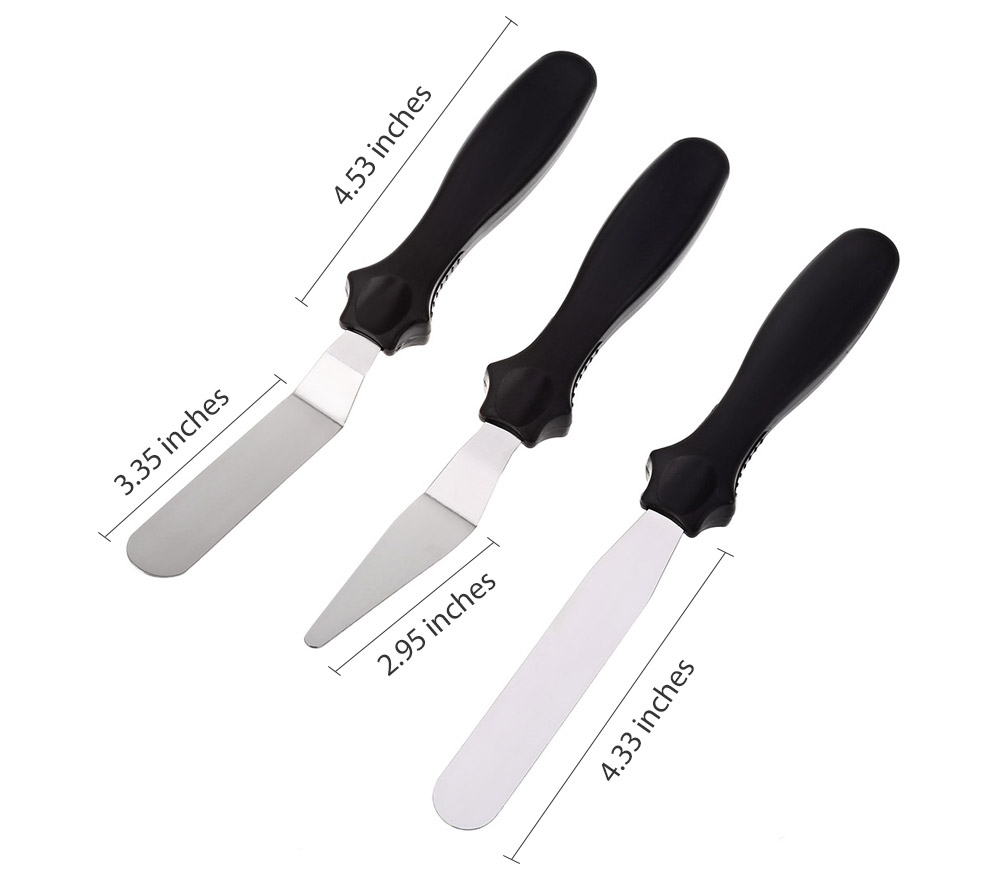 3pcs Stainless Steel DIY Cake Cream Spread Decorating Smudge Tool 3pcs Stainless Steel DIY Cake Cream Spread Decorating Smudge Tool