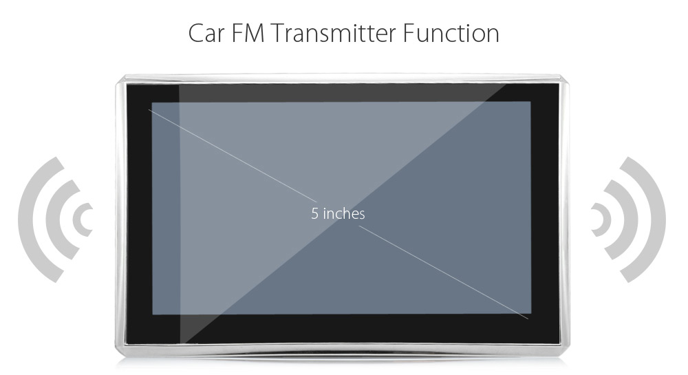5 inch Android 4.4 Car Tablet GPS 170 Degree Wide Angle 1080P DVR Recorder WiFi / FM Transmitter Multi-media Player Support Google Maps Software