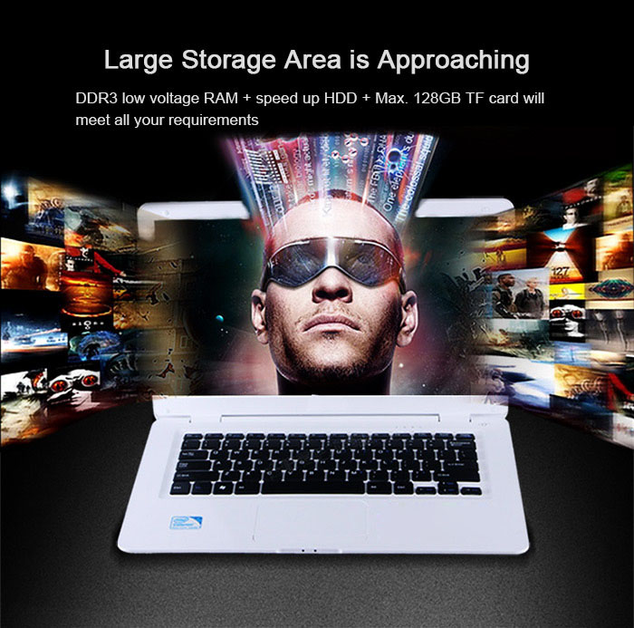 DEEQ A7 14.0 inch Notebook DOS OS Intel Celeron J1900 64bit Quad Core 4GB RAM 1000GB HDD Built-in Camera HDMI