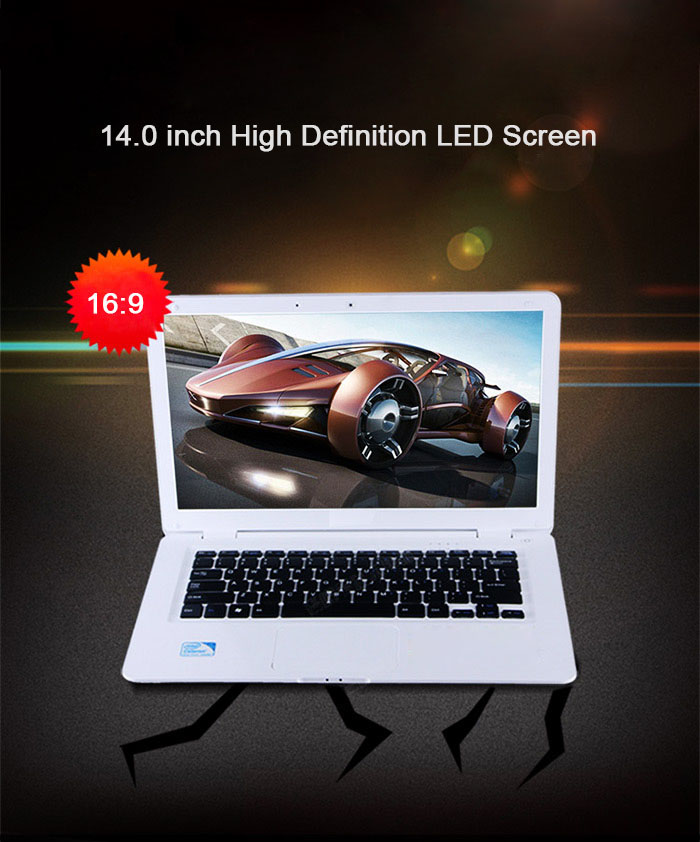 DEEQ A7 14.0 inch Notebook DOS OS Intel Celeron J1900 64bit Quad Core 4GB RAM 1000GB HDD Built-in Camera HDMI