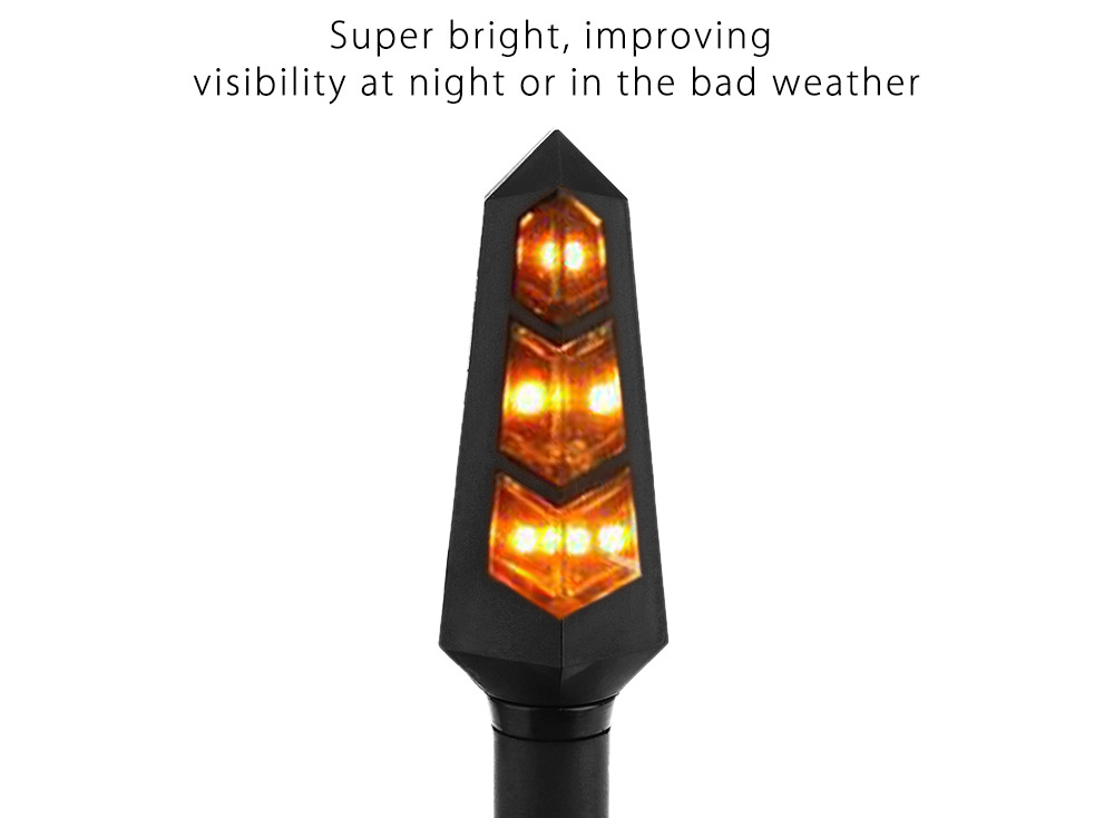 Pair of Universal Motorcycle Motorbike LED Turn Signal Light Corner Lamp