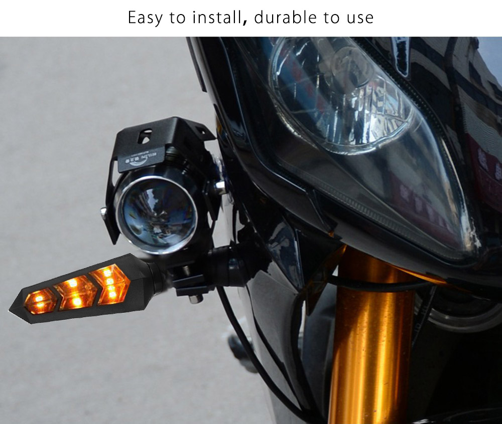 Pair of Universal Motorcycle Motorbike LED Turn Signal Light Corner Lamp