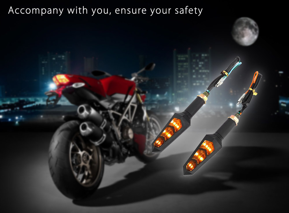 Pair of Universal Motorcycle Motorbike LED Turn Signal Light Corner Lamp