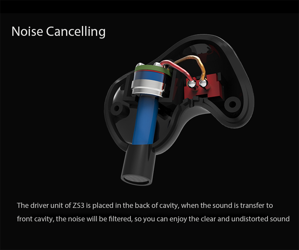 KZ ZS3 HiFi In-ear Earphones with Mic Detachable Earbud Design
