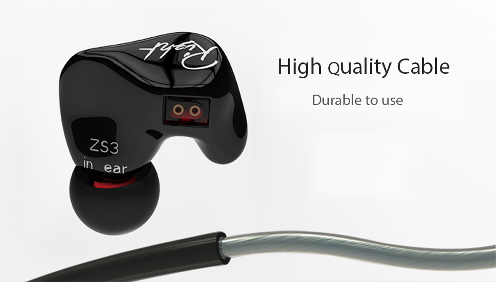 KZ ZS3 HiFi In-ear Earphones with Mic Detachable Earbud Design