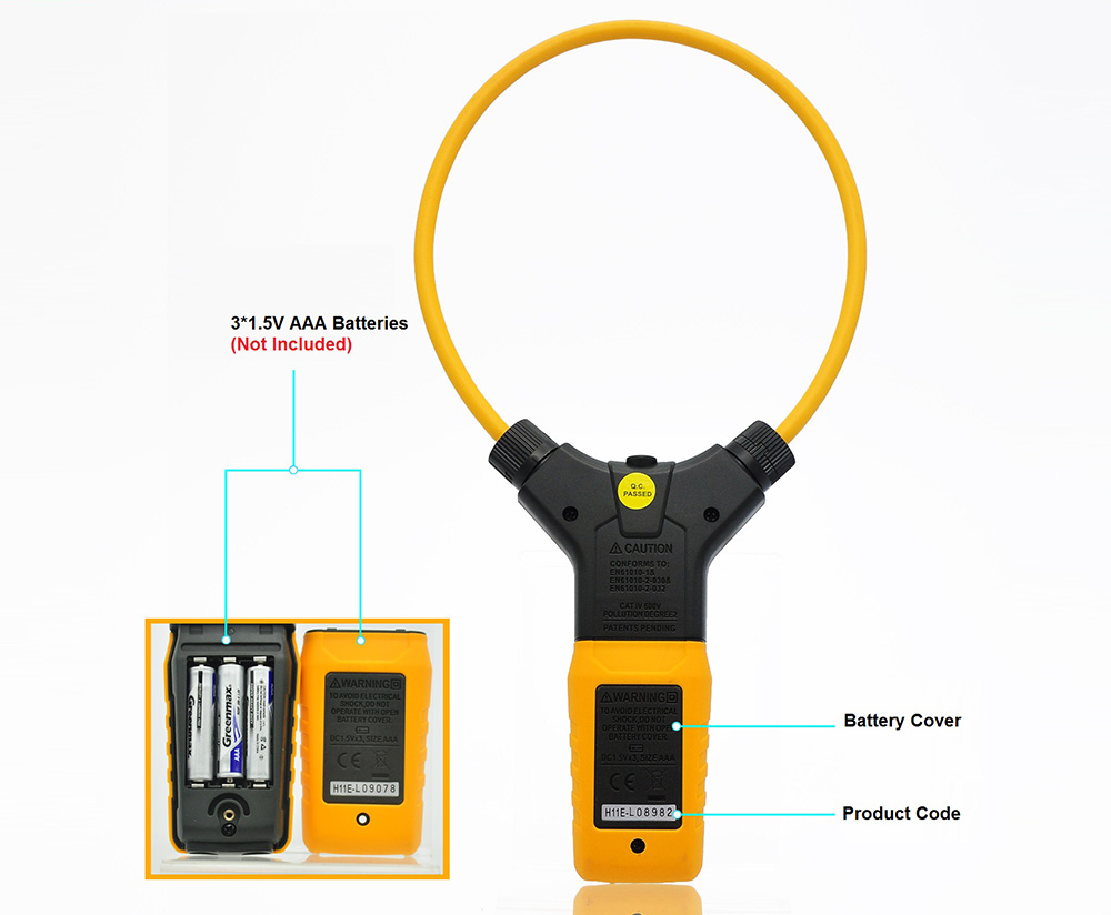 PEAKMETER PM2019A Handheld Digital Flexible Clamp Meter Multimeter AC Current