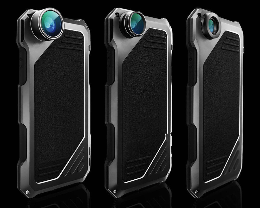 3 in 1 198 Degree Fisheye / 15X Macro / 0.63X Wide Angle Lens IP54 Dustproof Shockproof Protective Cover for iPhone 6 Plus / 6S Plus