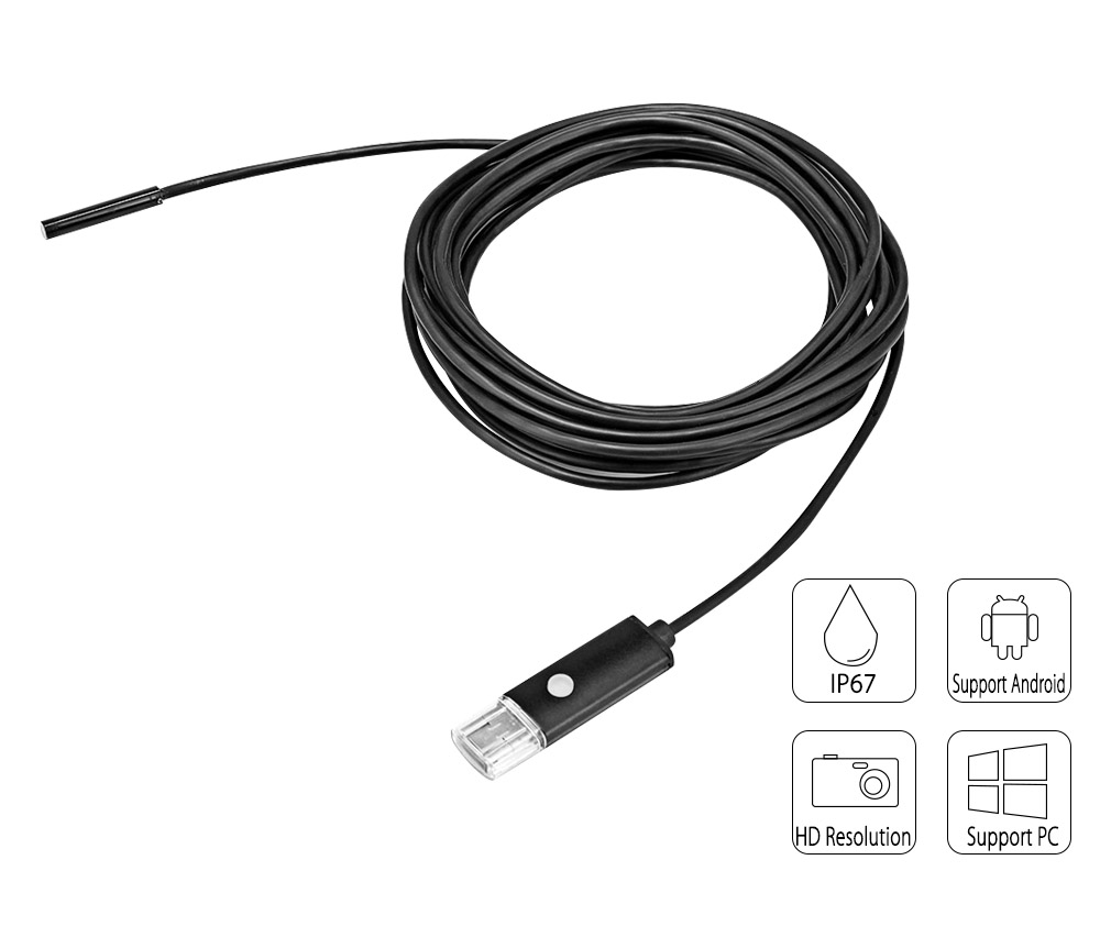 AN99 2-in-1 USB Micro Connector 8MM Endoscope Borescope Inspection Wire Camera