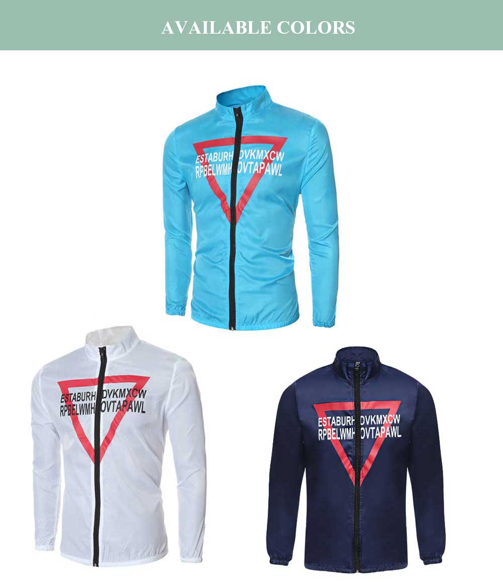 Ultralight Inverted Triangle Print Sun Protection Outerwear for Men