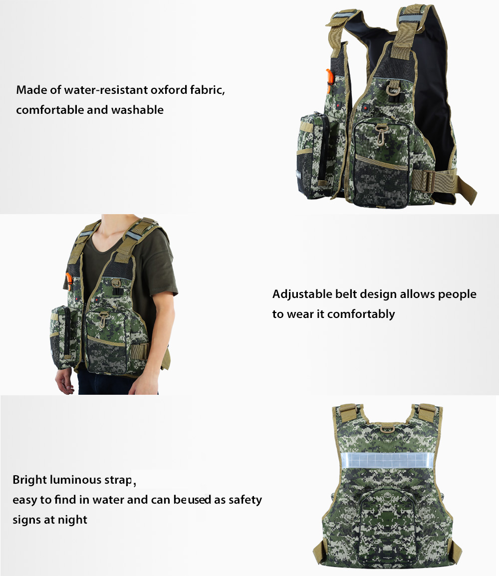 LEO Outdoor Digital Camouflage Life Jacket Fishing Vest LEO Outdoor Digital Camouflage Life Jacket Fishing Vest