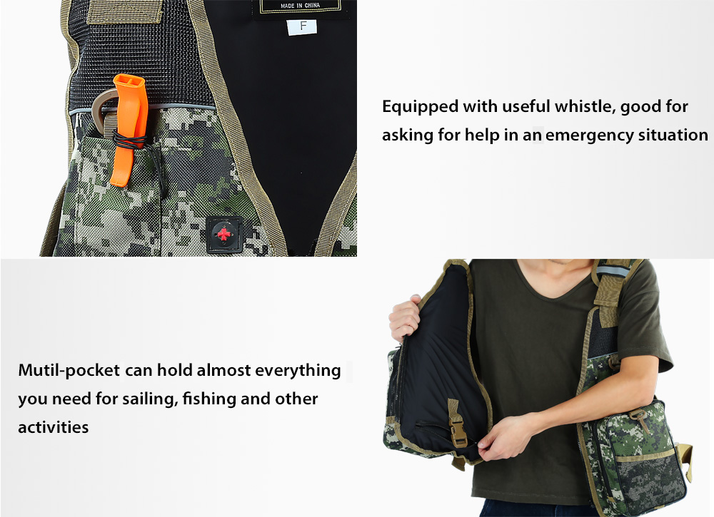 LEO Outdoor Digital Camouflage Life Jacket Fishing Vest LEO Outdoor Digital Camouflage Life Jacket Fishing Vest