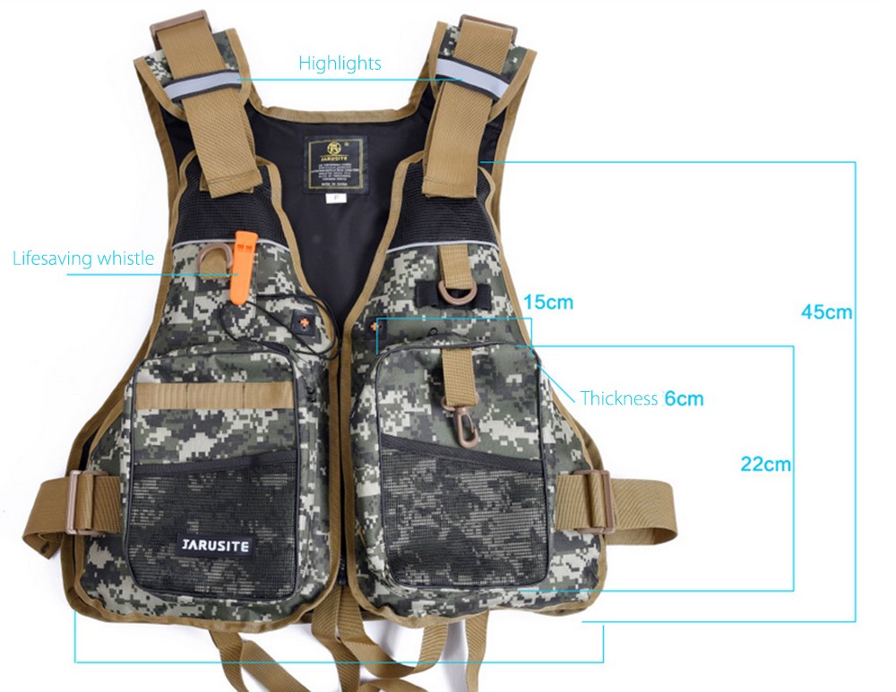 LEO Outdoor Digital Camouflage Life Jacket Fishing Vest LEO Outdoor Digital Camouflage Life Jacket Fishing Vest