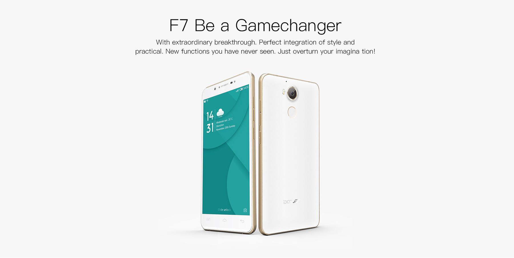 Doogee F7 Android 6.0 5.5 inch 4G Phablet Helio X20 2.3GHz Deca Core 3GB RAM 32GB ROM 13.0MP Rear Camera Bluetooth 4.0 Smart Gestures