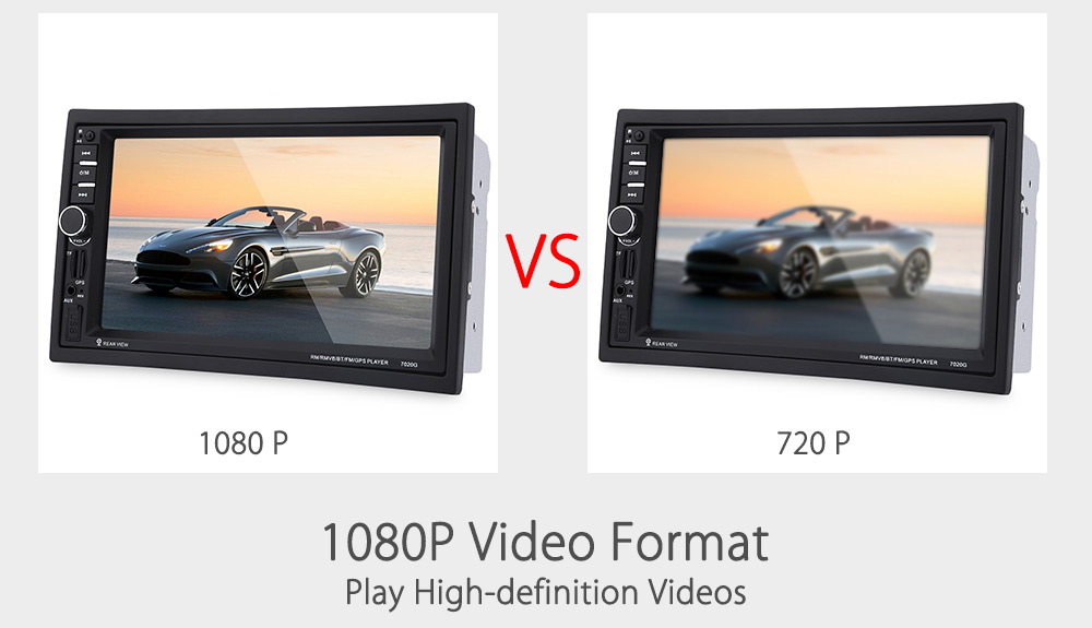 7020G 7 inch Car Audio Stereo MP5 Player 12V Auto Video Remote Control Rearview Camera GPS Navigation Function